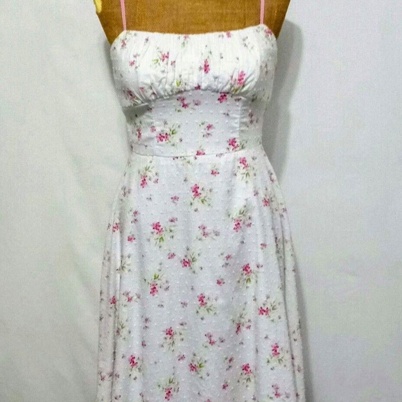 pink and white sundress